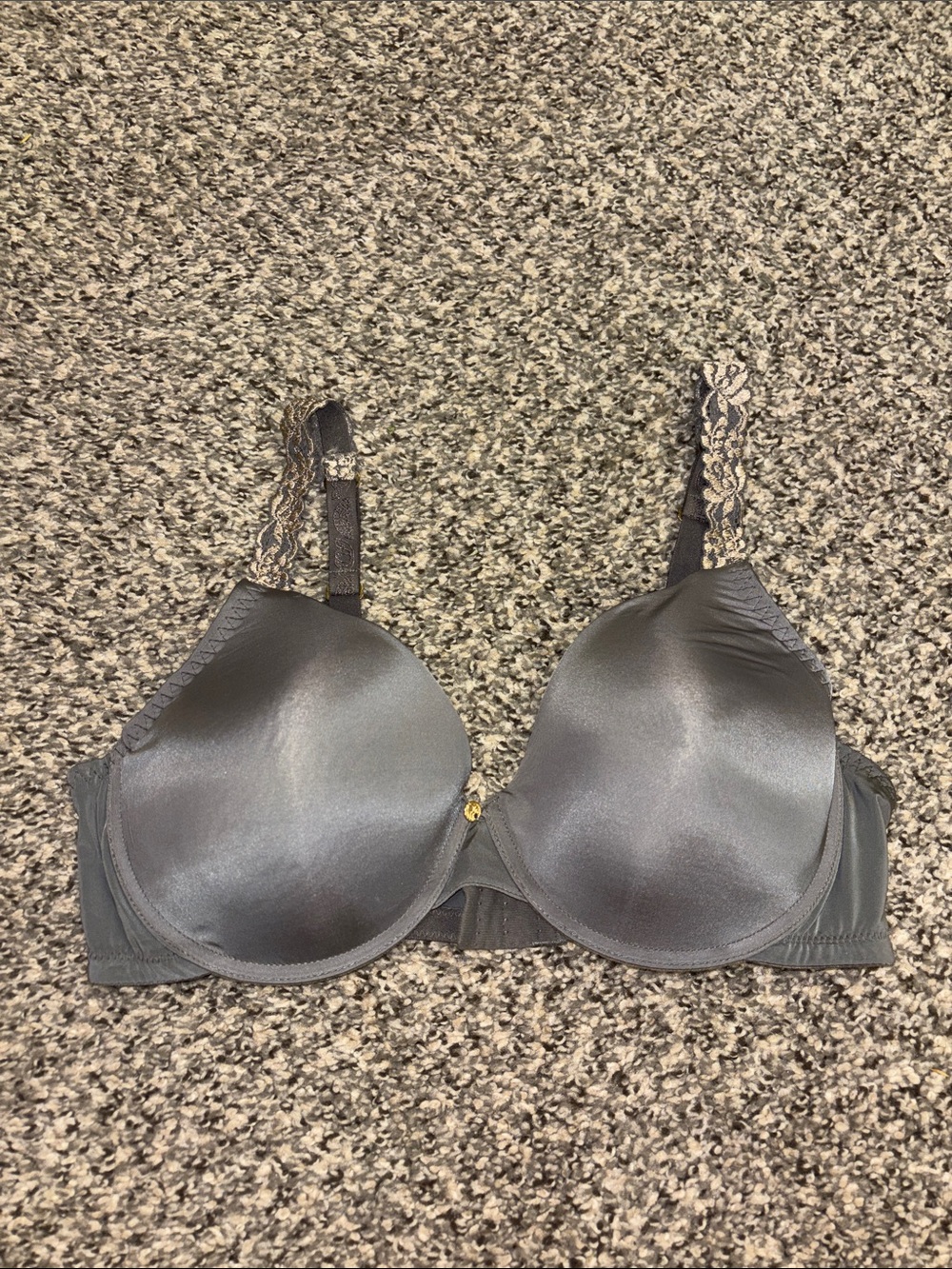 Women’s Smooth Gray Lace-Trim T-Shirt Bra by Natori 38D